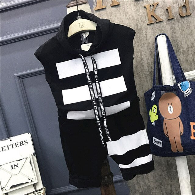 Children Boys Clothing set Baby Boy striped letter Sports Suits 2-7 Years Kids 2pcs Sets Spring summer fashion Clothes Tracksuit