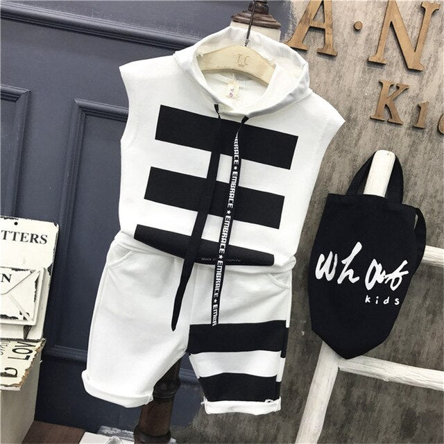 Children Boys Clothing set Baby Boy striped letter Sports Suits 2-7 Years Kids 2pcs Sets Spring summer fashion Clothes Tracksuit