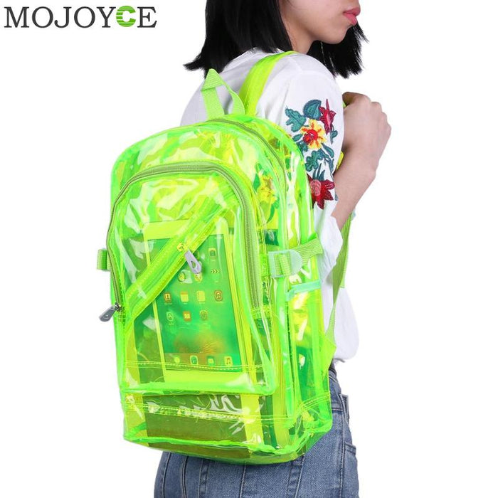 Fashion Hologram Laser Transparent Backpack Waterproof PVC Clear Plastic Daily Backpack Mini Teenager Girls notebook School Bag