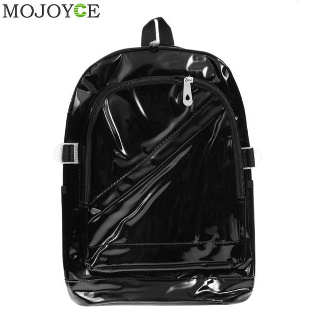 Fashion Hologram Laser Transparent Backpack Waterproof PVC Clear Plastic Daily Backpack Mini Teenager Girls notebook School Bag