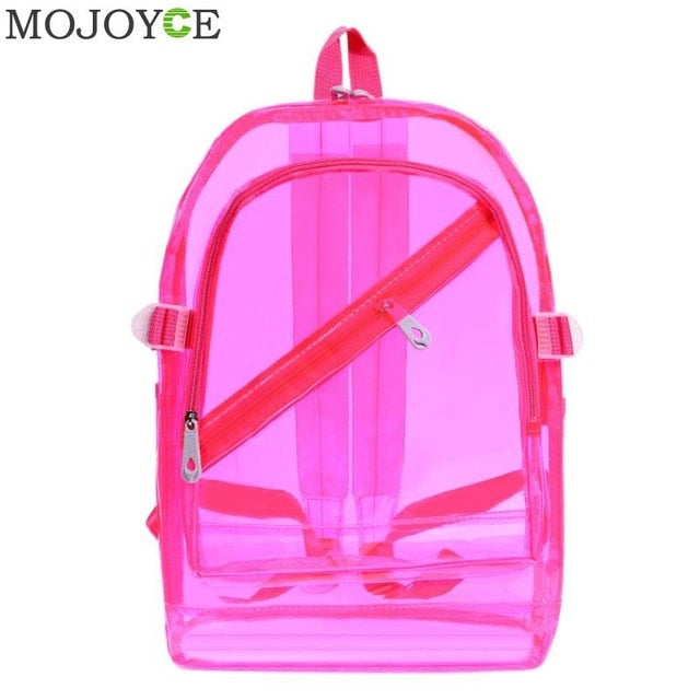 Fashion Hologram Laser Transparent Backpack Waterproof PVC Clear Plastic Daily Backpack Mini Teenager Girls notebook School Bag