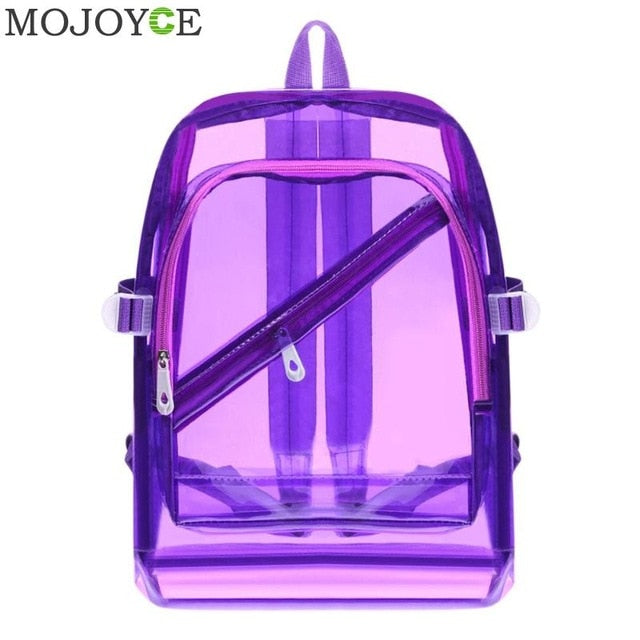 Fashion Hologram Laser Transparent Backpack Waterproof PVC Clear Plastic Daily Backpack Mini Teenager Girls notebook School Bag