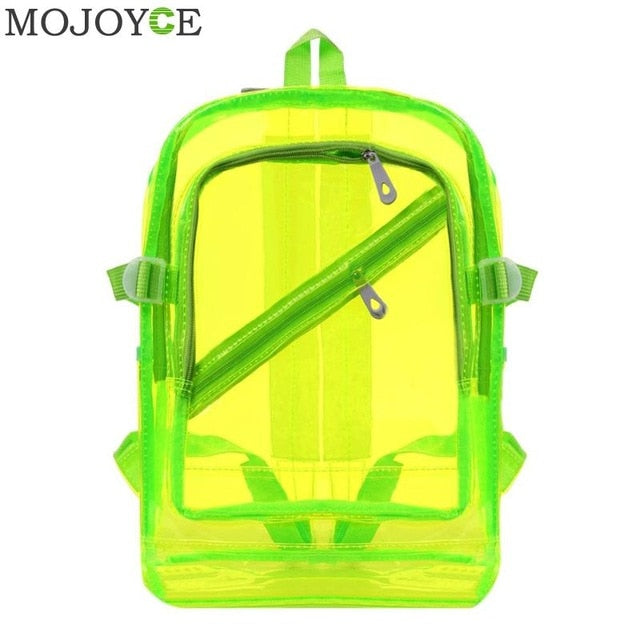 Fashion Hologram Laser Transparent Backpack Waterproof PVC Clear Plastic Daily Backpack Mini Teenager Girls notebook School Bag