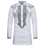 Mens Hipster African Print Dashiki Dress Shirt 2018 Brand New Slim Fit Tribal Gypsy Ethnic Shirt Men Long Sleeve Africa Clothing