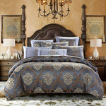 Brown Coffee jacquard Luxury Bedding set cotton stain bed duvet cover king queen size bed sheet set juego de cama linge de lit