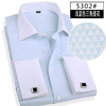 French Cuff Button Men Dress Shirt with Cufflinks Mens Wedding Shirt Male Business Office Clothing