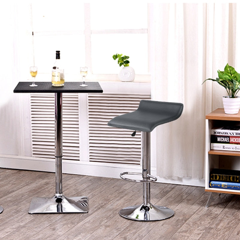 New 2pcs/set Synthetic Leather Adjustable Swivel Bar Stools Chairs Pneumatic Heavy-duty Counter Pub BarStool HWC
