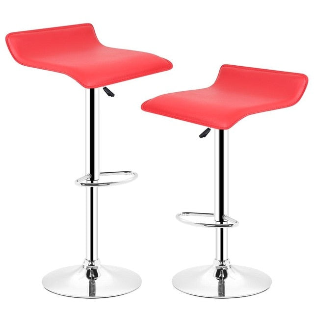 New 2pcs/set Synthetic Leather Adjustable Swivel Bar Stools Chairs Pneumatic Heavy-duty Counter Pub BarStool HWC