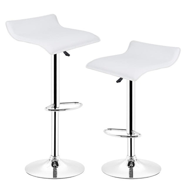 New 2pcs/set Synthetic Leather Adjustable Swivel Bar Stools Chairs Pneumatic Heavy-duty Counter Pub BarStool HWC