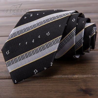 Music Note Embroidery Pinao Keyboard British Japanese School Girls & Boys JK Uniform Neck Tie Students Necktie Cosplay Colors