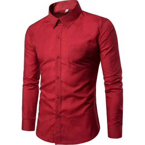 2019 New Men Dress Shirt Long Sleeve Slim Brand Man Shirts Designer High Quality Solid Male Clothing Fit Business Shirts 4XL