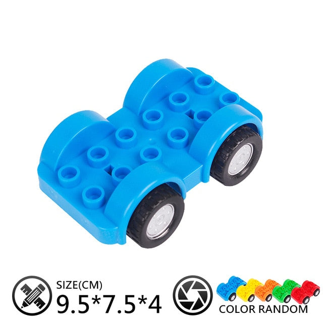 trailer Car motorcycle boat Big size Building Blocks collocation Vehicle accessory kid DIY Toys Compatible Duplo Bricks Set gift