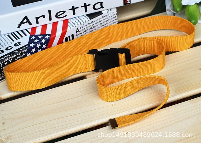 Men Women Unisex Plain Webbing Cotton Canvas Metal Buckle Belt High Quality Belts Male Luxury Casual Straps Ceintures