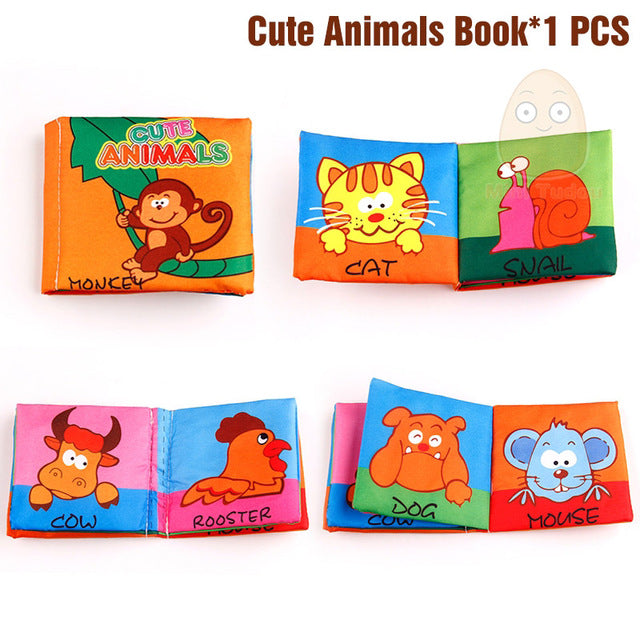 Baby Activity Fabric Cloth Books 0-12 Months Baby Soft Quite Book Animal Educational Toy Early Learning Book For Kids