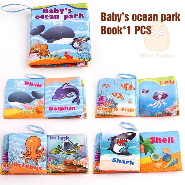 Baby Activity Fabric Cloth Books 0-12 Months Baby Soft Quite Book Animal Educational Toy Early Learning Book For Kids