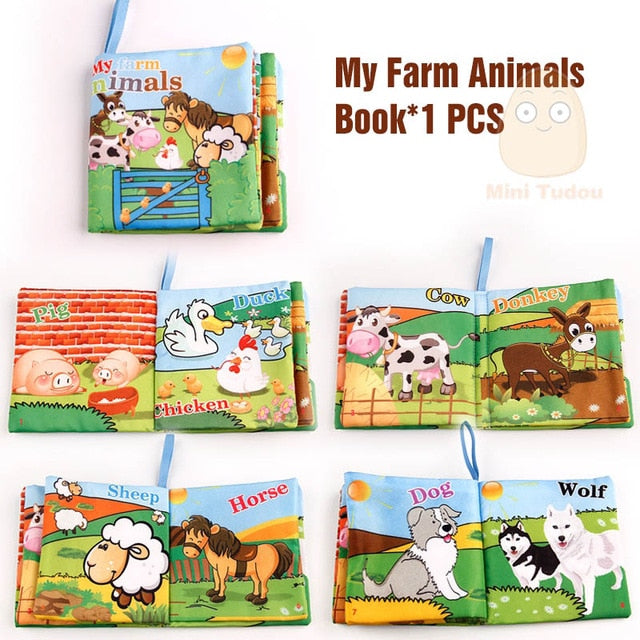 Baby Activity Fabric Cloth Books 0-12 Months Baby Soft Quite Book Animal Educational Toy Early Learning Book For Kids