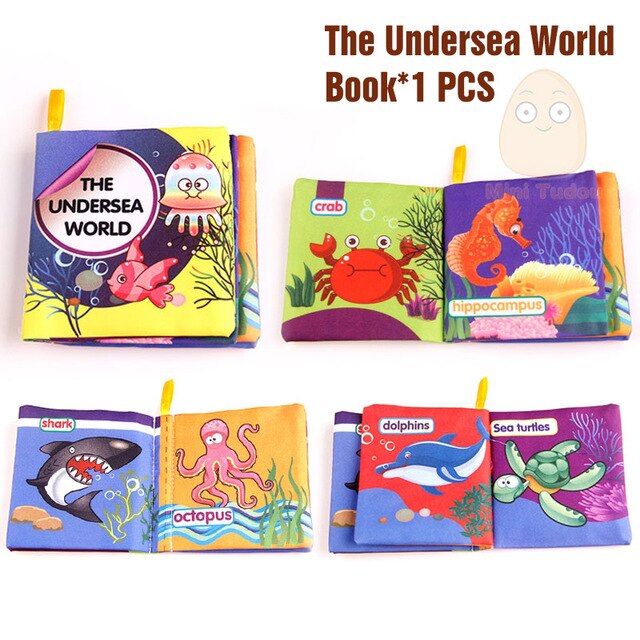 Baby Activity Fabric Cloth Books 0-12 Months Baby Soft Quite Book Animal Educational Toy Early Learning Book For Kids