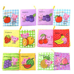 Colorful Cartoon Baby Book Rustle Sound infant toys Car Vegetables Fruit Soft Cloth Books Gift Cognition Learning Book for Kids]