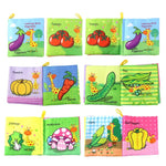 Colorful Cartoon Baby Book Rustle Sound infant toys Car Vegetables Fruit Soft Cloth Books Gift Cognition Learning Book for Kids]