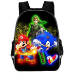 Hot Sale Cartoon Super Mario Bros Sonic Kids Backpack Kindergarten School Bag Children Printing Backpack Girls Boys Mochila