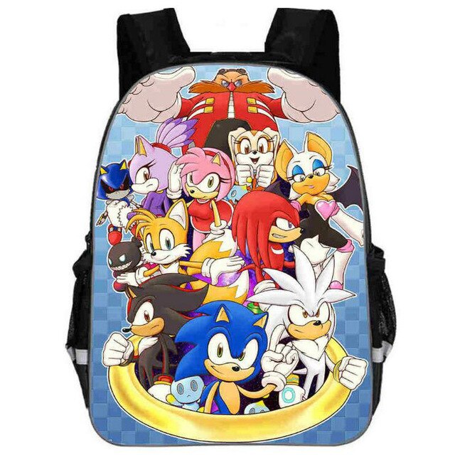 Hot Sale Cartoon Super Mario Bros Sonic Kids Backpack Kindergarten School Bag Children Printing Backpack Girls Boys Mochila