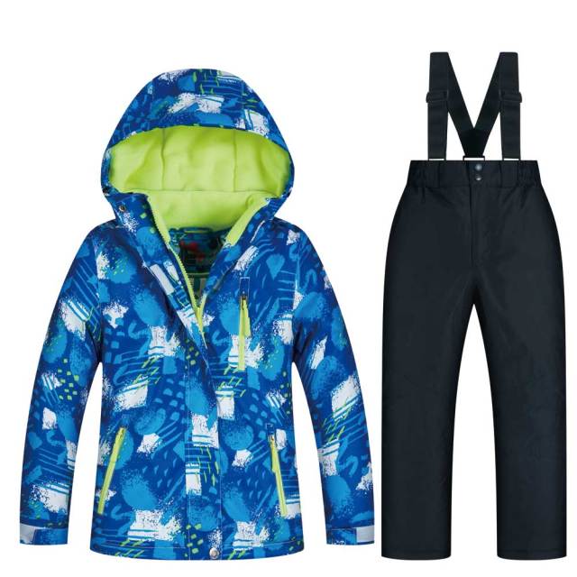 New Boy Or Girl Children's Snow Suit Snowboarding Sets Waterproof Outdoor Sports Wear Ski Coat and Strap Snow Pant Kids Costume