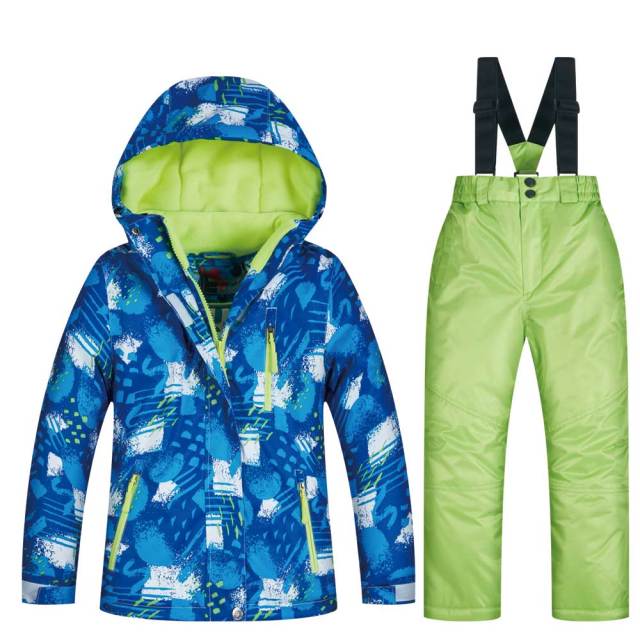 New Boy Or Girl Children's Snow Suit Snowboarding Sets Waterproof Outdoor Sports Wear Ski Coat and Strap Snow Pant Kids Costume