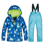 New Boy Or Girl Children's Snow Suit Snowboarding Sets Waterproof Outdoor Sports Wear Ski Coat and Strap Snow Pant Kids Costume