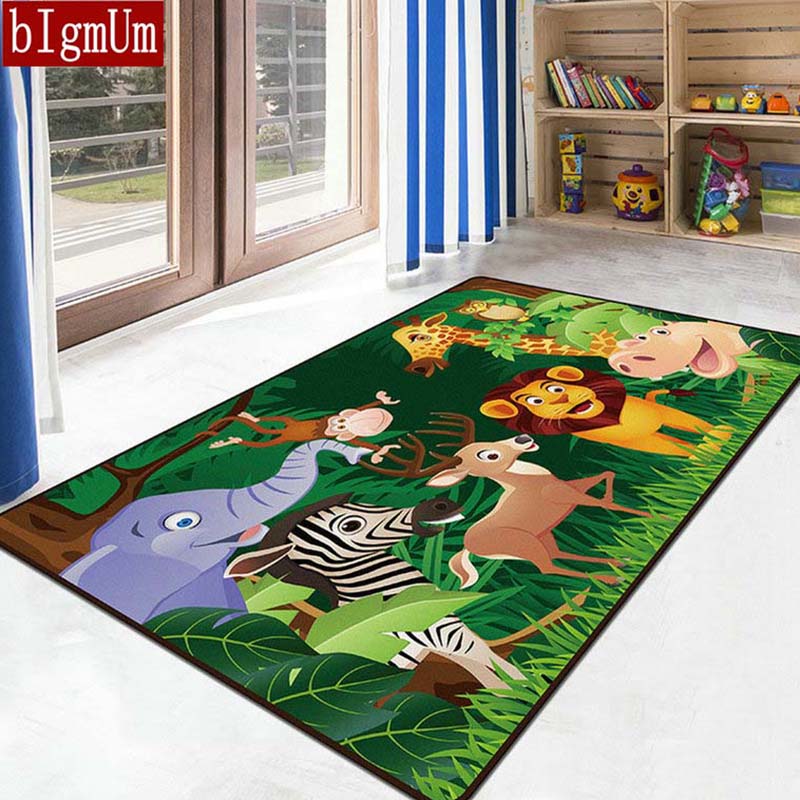 Comfortable Children Bedroom Living Room Carpet Cartoon Puzzle Early Education Slip-Proof For Kids Rugs Non-slip Floor Door Mat