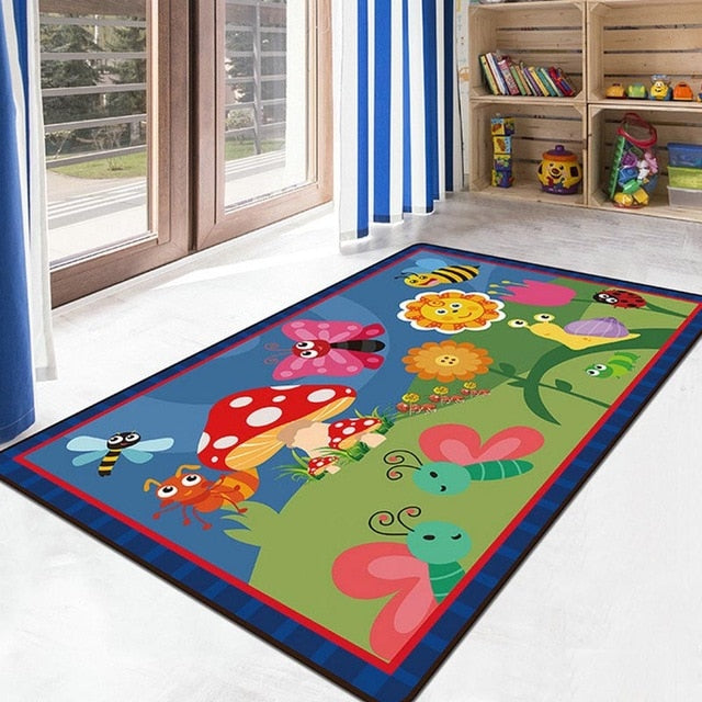 Comfortable Children Bedroom Living Room Carpet Cartoon Puzzle Early Education Slip-Proof For Kids Rugs Non-slip Floor Door Mat