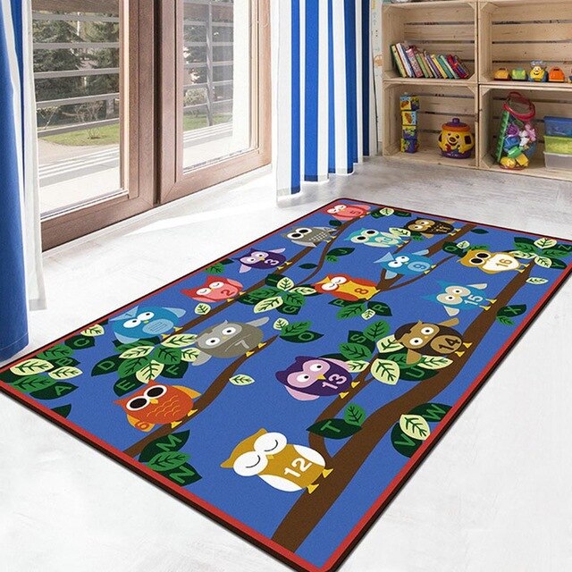 Comfortable Children Bedroom Living Room Carpet Cartoon Puzzle Early Education Slip-Proof For Kids Rugs Non-slip Floor Door Mat