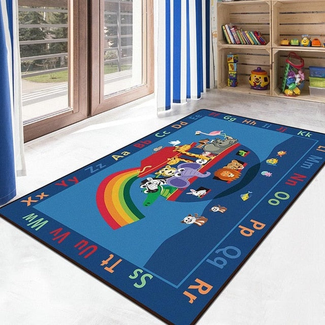 Comfortable Children Bedroom Living Room Carpet Cartoon Puzzle Early Education Slip-Proof For Kids Rugs Non-slip Floor Door Mat