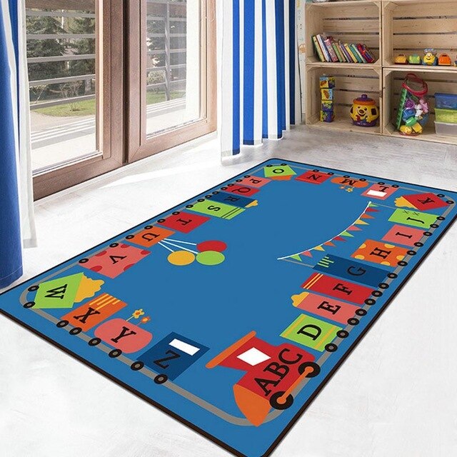 Comfortable Children Bedroom Living Room Carpet Cartoon Puzzle Early Education Slip-Proof For Kids Rugs Non-slip Floor Door Mat