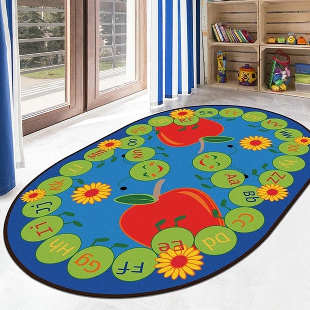 Comfortable Children Bedroom Living Room Carpet Cartoon Puzzle Early Education Slip-Proof For Kids Rugs Non-slip Floor Door Mat