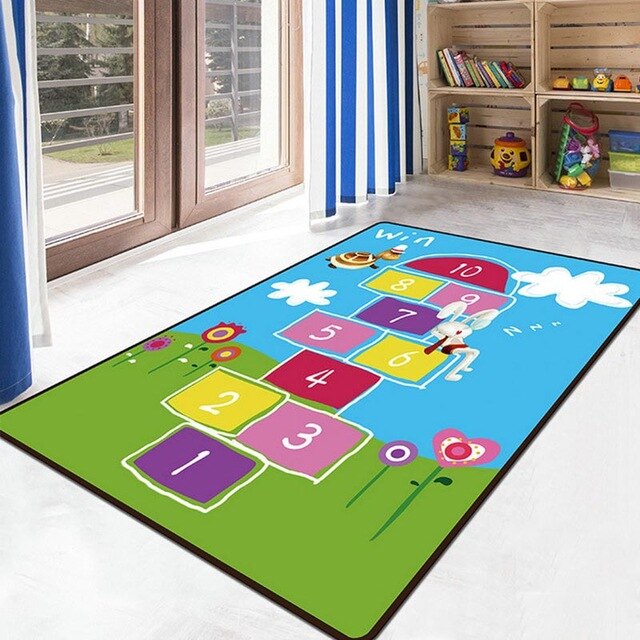 Comfortable Children Bedroom Living Room Carpet Cartoon Puzzle Early Education Slip-Proof For Kids Rugs Non-slip Floor Door Mat