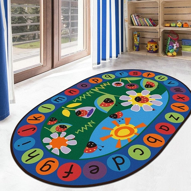 Comfortable Children Bedroom Living Room Carpet Cartoon Puzzle Early Education Slip-Proof For Kids Rugs Non-slip Floor Door Mat