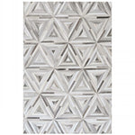 Nordi style luxury cowhide seamed patchwork rug natural cow skin gray triangles carpet for living room bedroom decoration mat