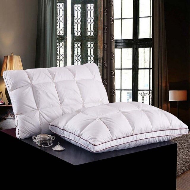 1 piece rectangle 95%goose Down+5% Feather Pillow white color Down-proof pillows bedding neck almohada Neck Health 48*74cm