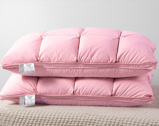 1 piece rectangle 95%goose Down+5% Feather Pillow white color Down-proof pillows bedding neck almohada Neck Health 48*74cm