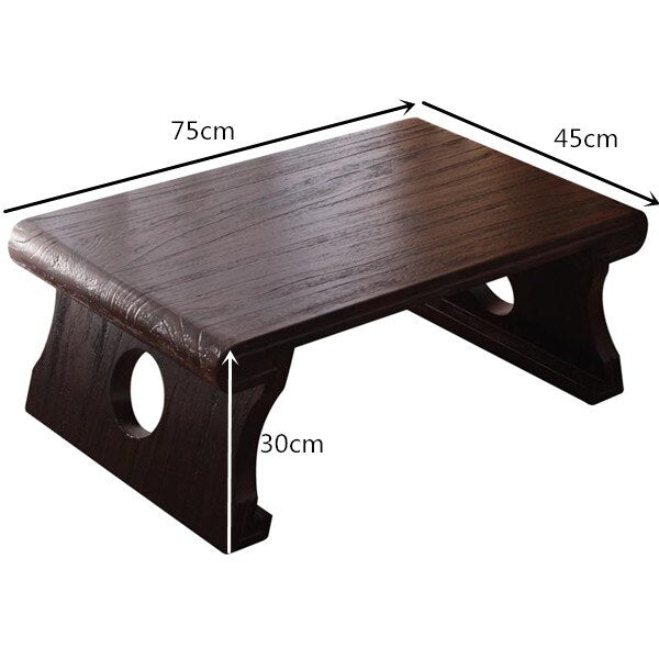 Wooden Tatami Low Tea Table Japanese Style Antique Wood Furniture Simple Small Laptop Table for  Living Room Balcony Bay Window