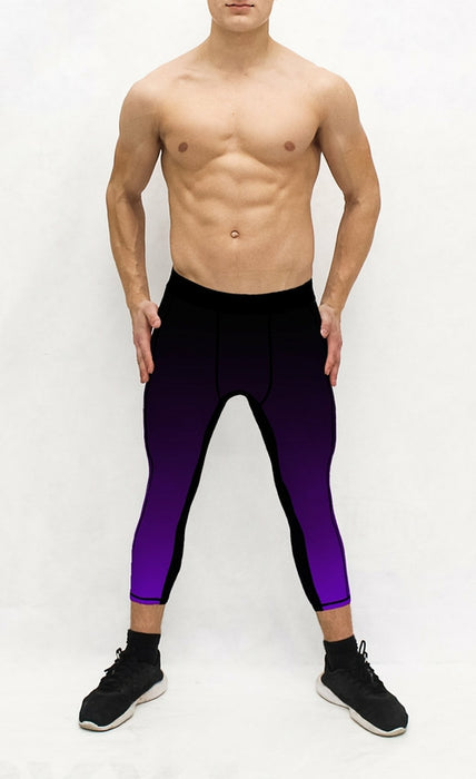 Black Purple Men's Pocket Tights