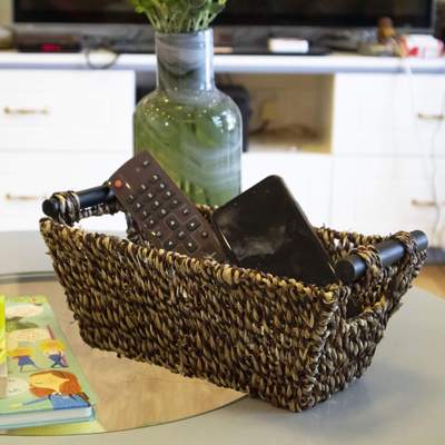 Seagrass Wicker Baskets with handles - Brown | Set of 2