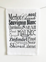Wine Words Cotton Kitchen Towel