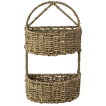 2-Tier Semi Circle Wicker Wall Hanging Storage Baskets for Home Décor and Display