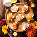 Wilmax Bamboo Wood Round 2 Section Platter 14" | For Appetizers / Barbecue / Burger Sliders  WL-771049/A