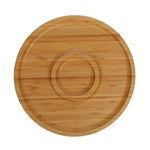 Wilmax Bamboo Wood Round 2 Section Platter 14" | For Appetizers / Barbecue / Burger Sliders  WL-771049/A