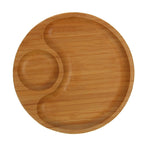 Wilmax Bamboo Wood Round 2 Section Platter 8" | For Appetizers / Barbecue / Burger Sliders WL-771042/A