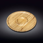Wilmax Bamboo Wood Round 2 Section Platter 8" | For Appetizers / Barbecue / Burger Sliders  WL-771046/A