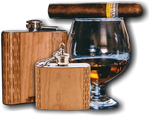 6 oz. Wooden Hip Flask (US Navy 02 in American Cherry)