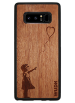 Slim Wooden Phone Case (Banksy Girl With a Balloon in Mahogany)
